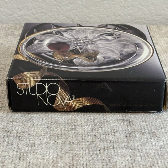 Studio Nova Crystal Candy Dish with Box Floral Design Christmas - Picture 8 of 8